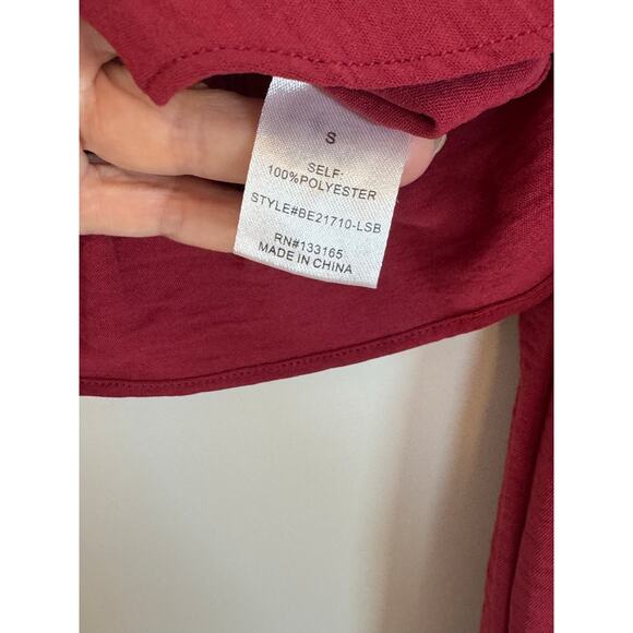 Altar’d State Long Sleeve Peplum Crop Top – Size Small – Red Wine Color - Picture 7 of 7
